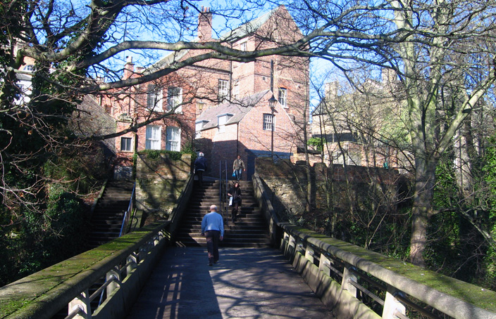 The current Kingsgate Bridge, built in the 1960s by Ove Arup very close to the site of a late Norman Bridge.